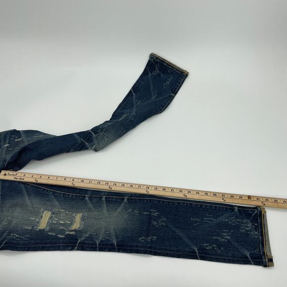 New ROCK REVIVAL REMIX Slim Jeans Size 26 Cuffed Distressed Straight Leg - Picture 8 of 8
